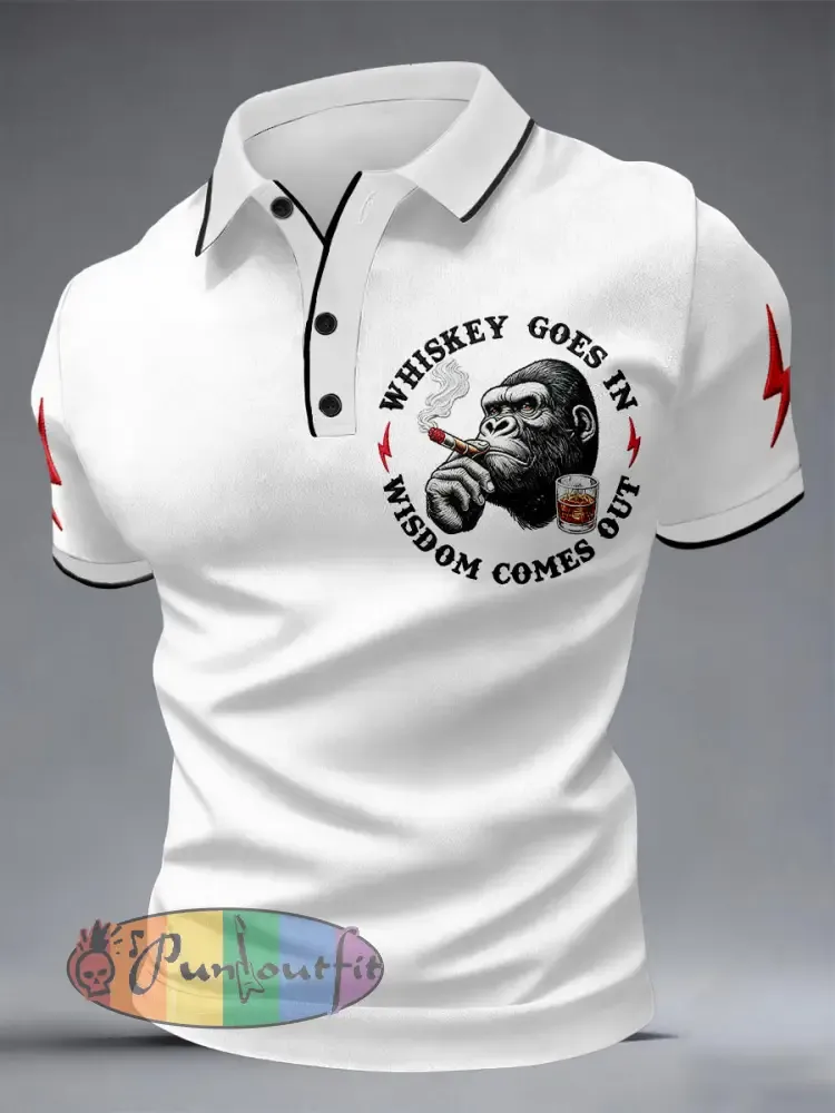 Men’s ’Whiskey Goes In Wisdom Comes Out’ Monkey Tops