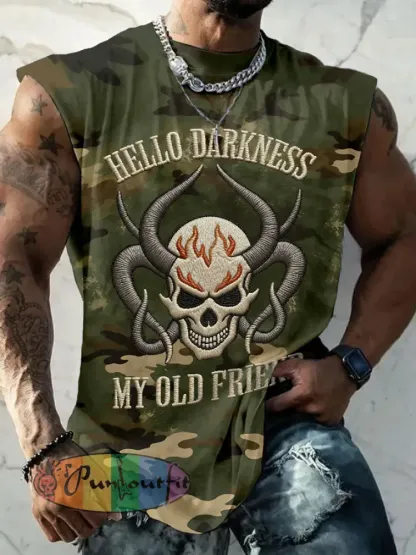 Men’s ’hello darkness my old friend’ vests