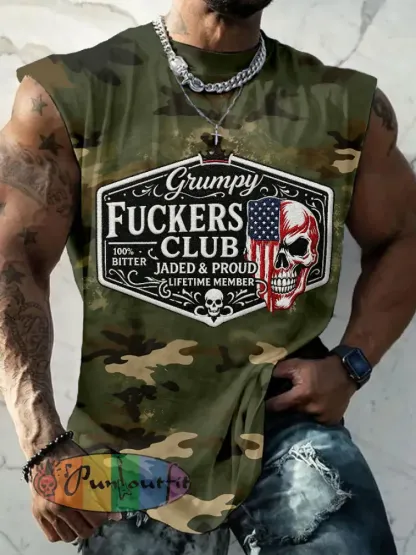 Men’s ’grumpy fuckers club’ vests