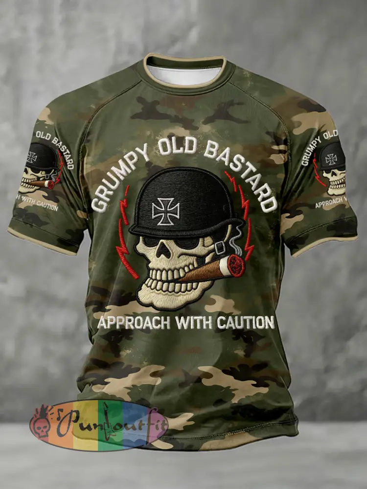 Men’s ’grumpy old bastard approach with caution’ T-shirts