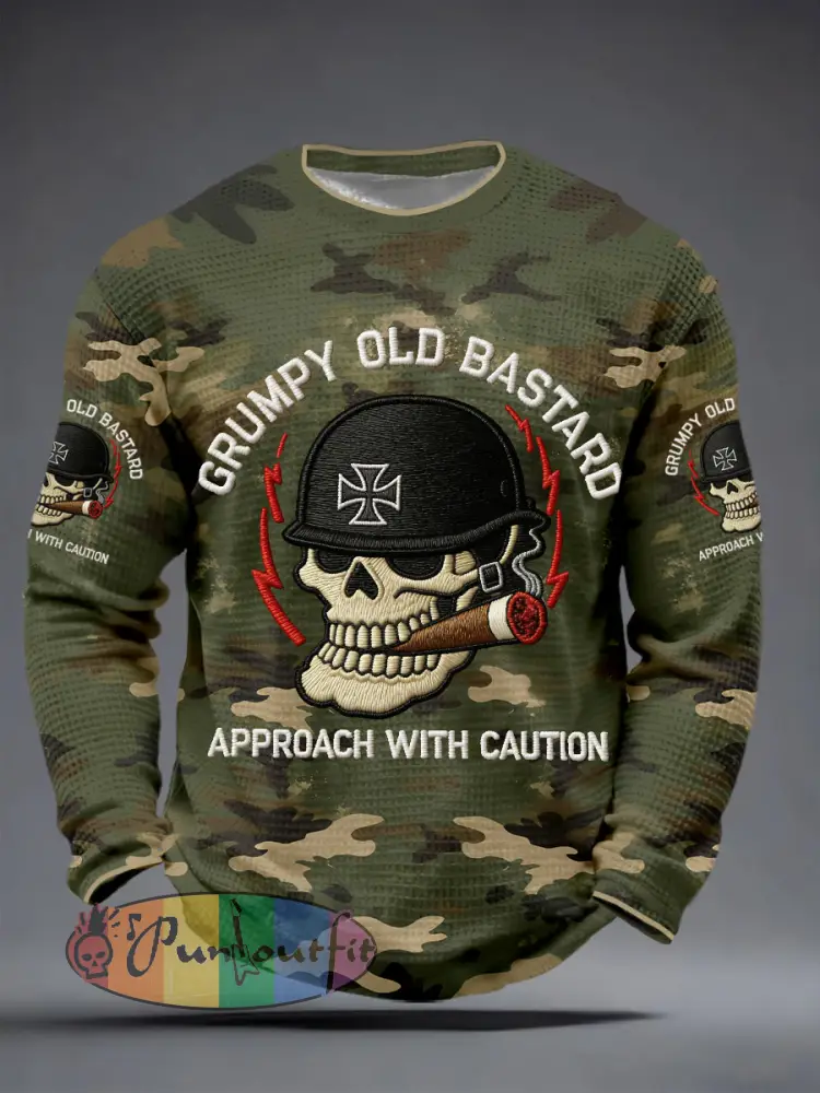 Men’s ’grumpy old bastard approach with caution’ waffle T-shirts