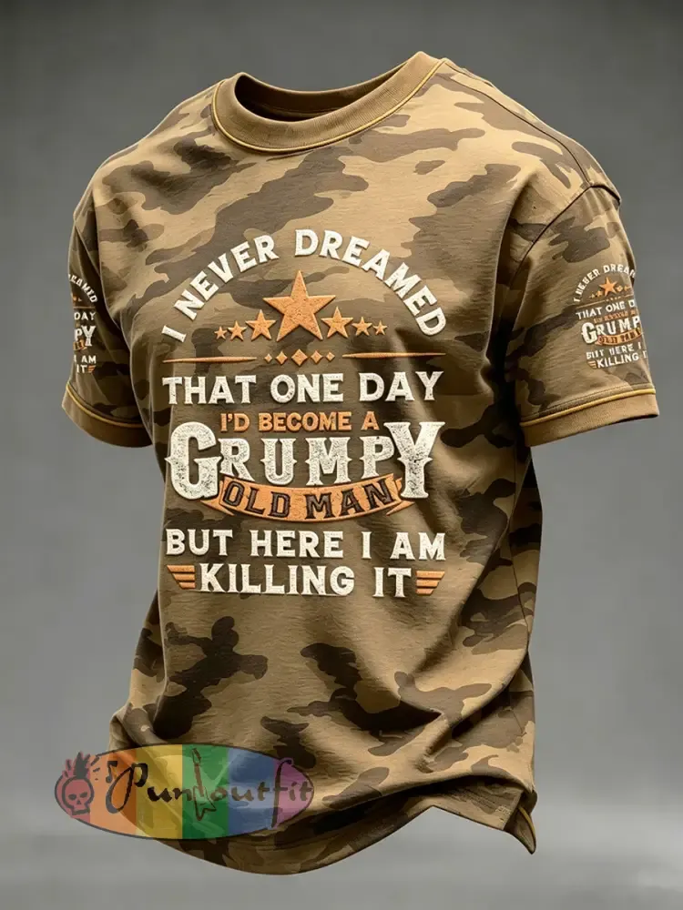 Old Fuckers Club Printed Vintage Fashion Loose Short Sleeve T-Shirt