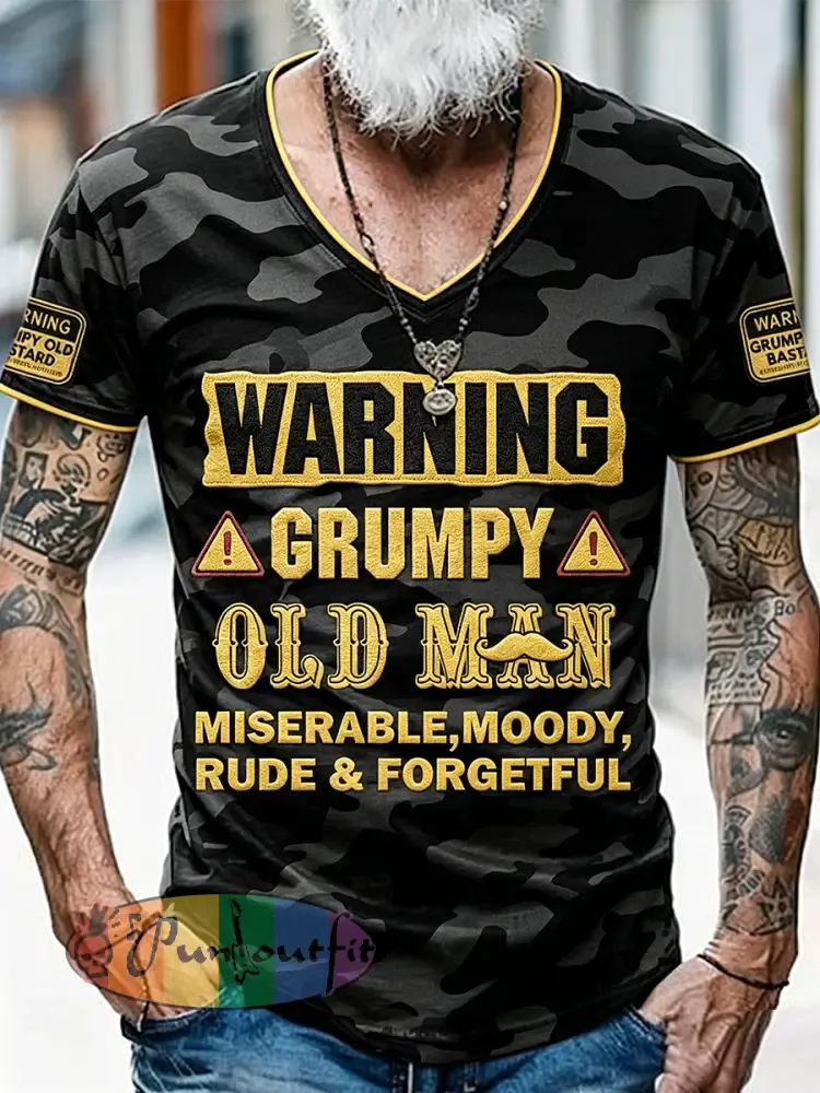 Old Fuckers Club Printed Vintage Fashion Loose Short Sleeve T-Shirt
