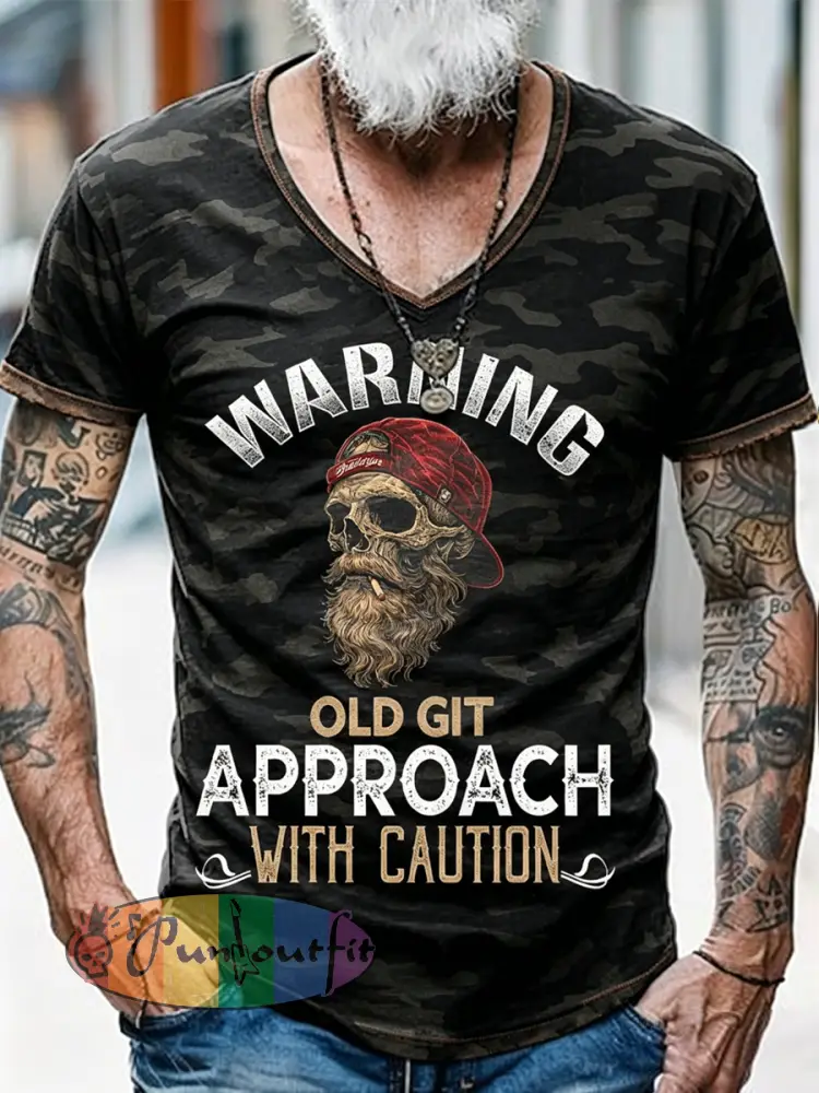 Old Fuckers Club Printed Vintage Fashion Loose Short Sleeve T-Shirt