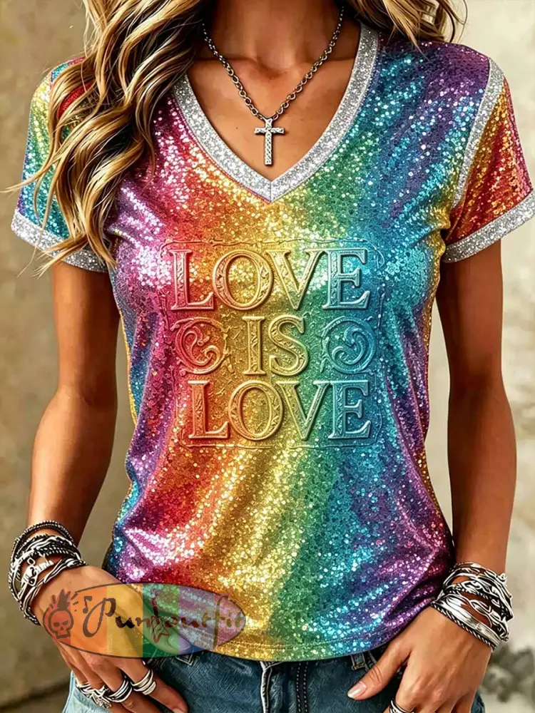 Women’s Rainbow Pride Art Print Casual T-Shirt