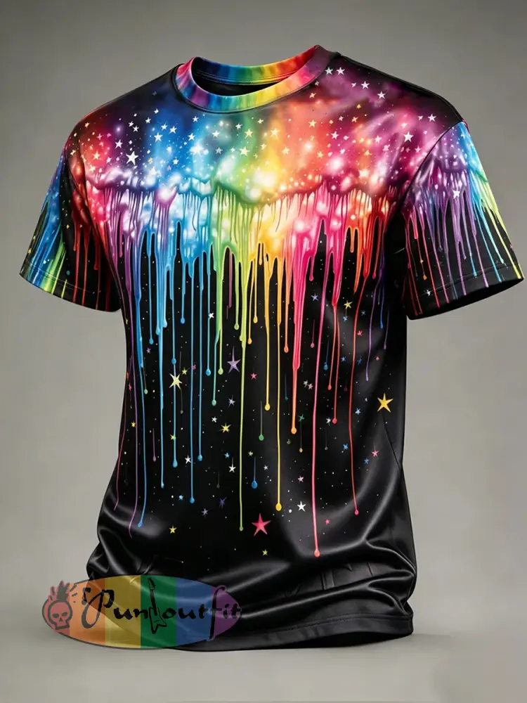 Men’s LGBT Pride Month Rainbow Art Short Sleeve T-Shirt