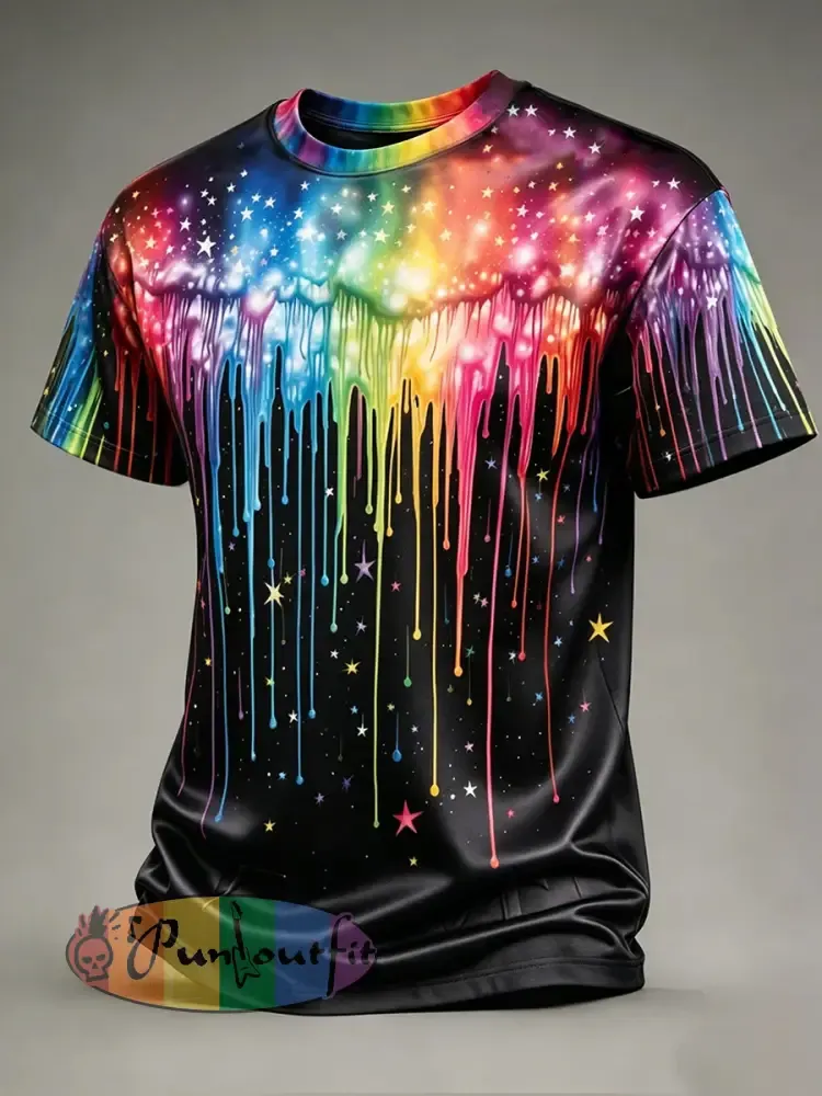 Men’s LGBT Pride Month Rainbow Art Short Sleeve T-Shirt