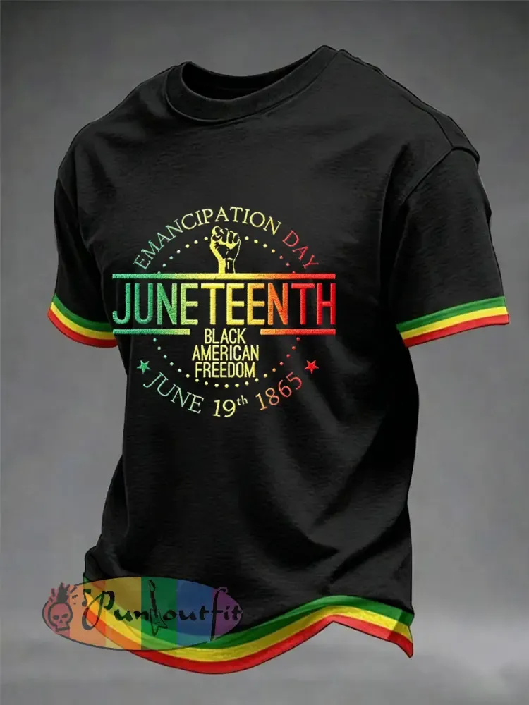 Men’s Juneteenth Printed Short-sleeved T-shirt
