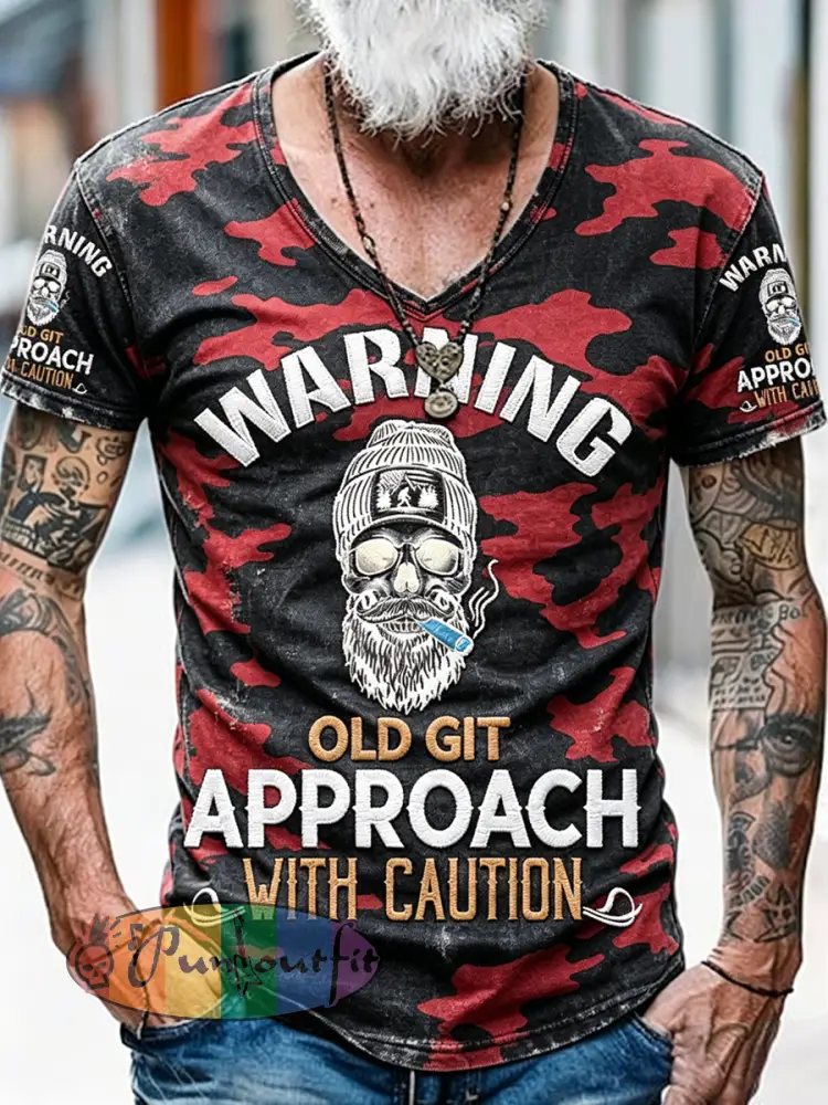 Old Fuckers Club Printed Vintage Fashion Loose Short Sleeve T-Shirt