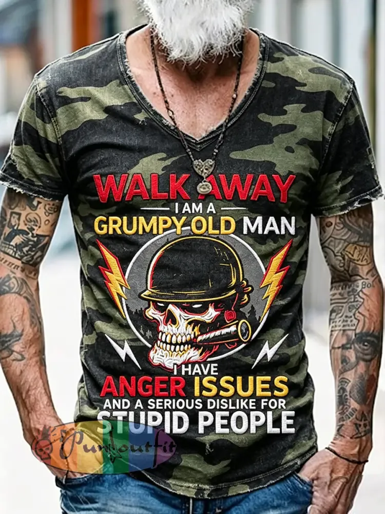 Old Fuckers Club Printed Vintage Fashion Loose Short Sleeve T-Shirt