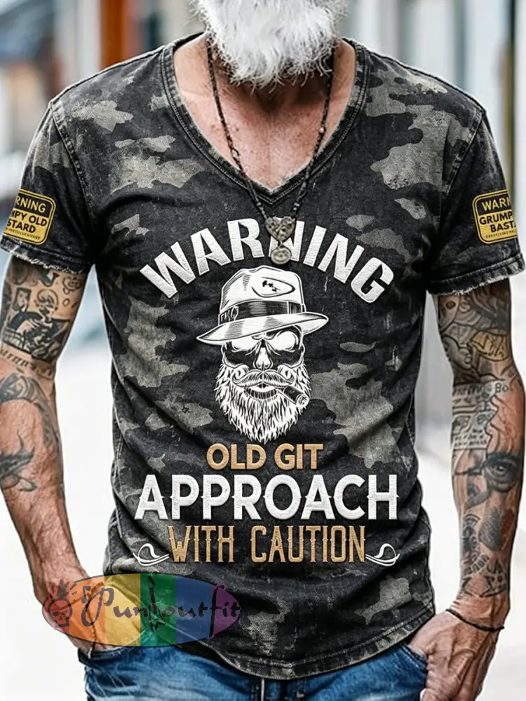 Old Fuckers Club Printed Vintage Fashion Loose Short Sleeve T-Shirt