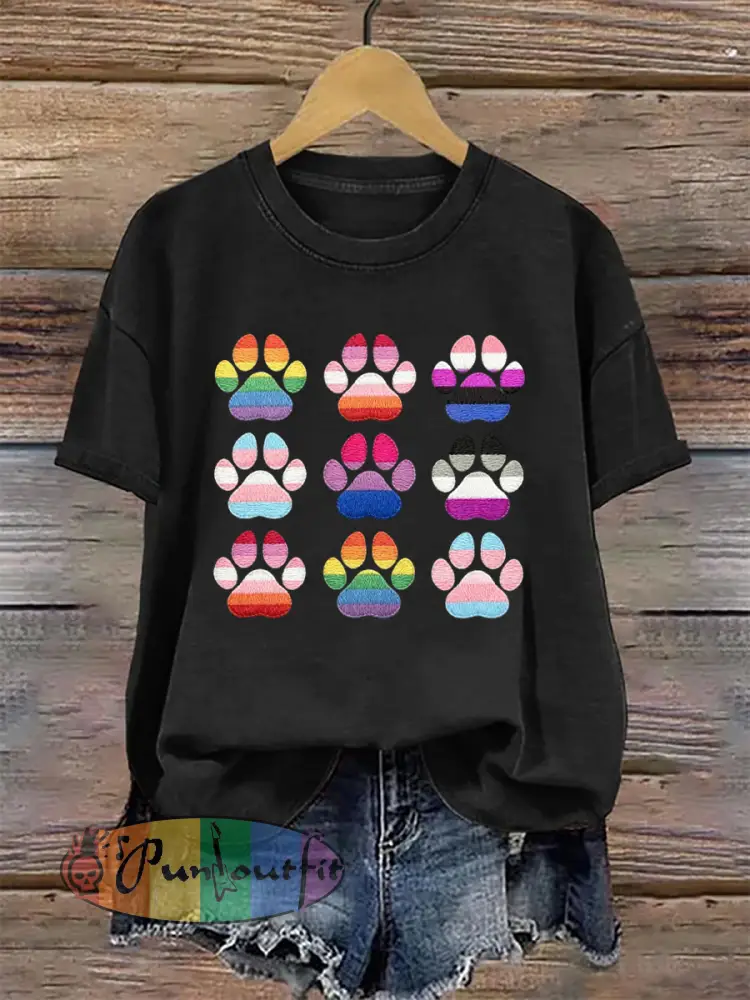 Women’s Pride Month Cat Print T-shirt