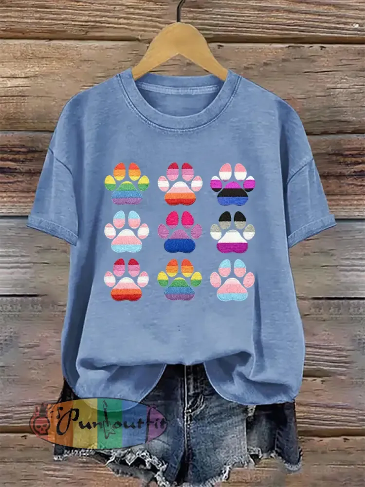Women’s Pride Month Cat Print T-shirt