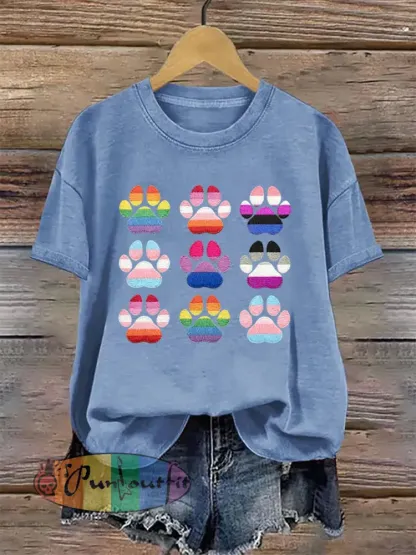 Women’s Pride Month Cat Print T-shirt