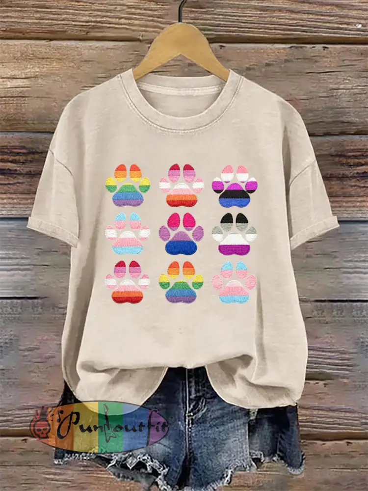 Women’s Pride Month Cat Print T-shirt