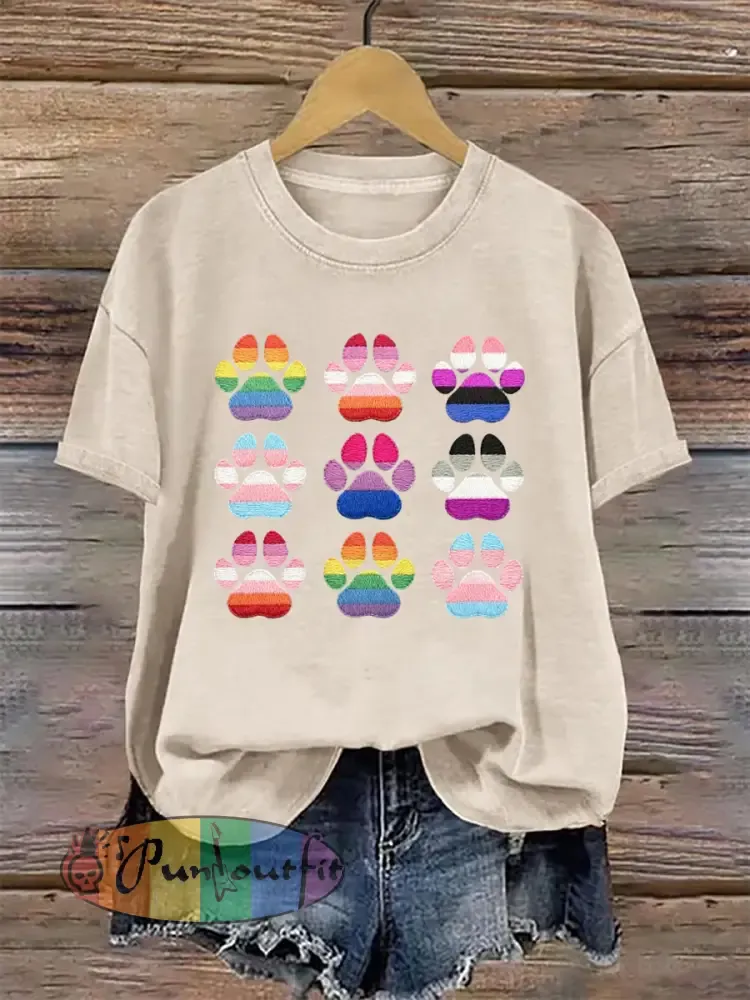 Women’s Pride Month Cat Print T-shirt
