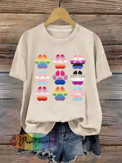 Women’s Pride Month Cat Print T-shirt