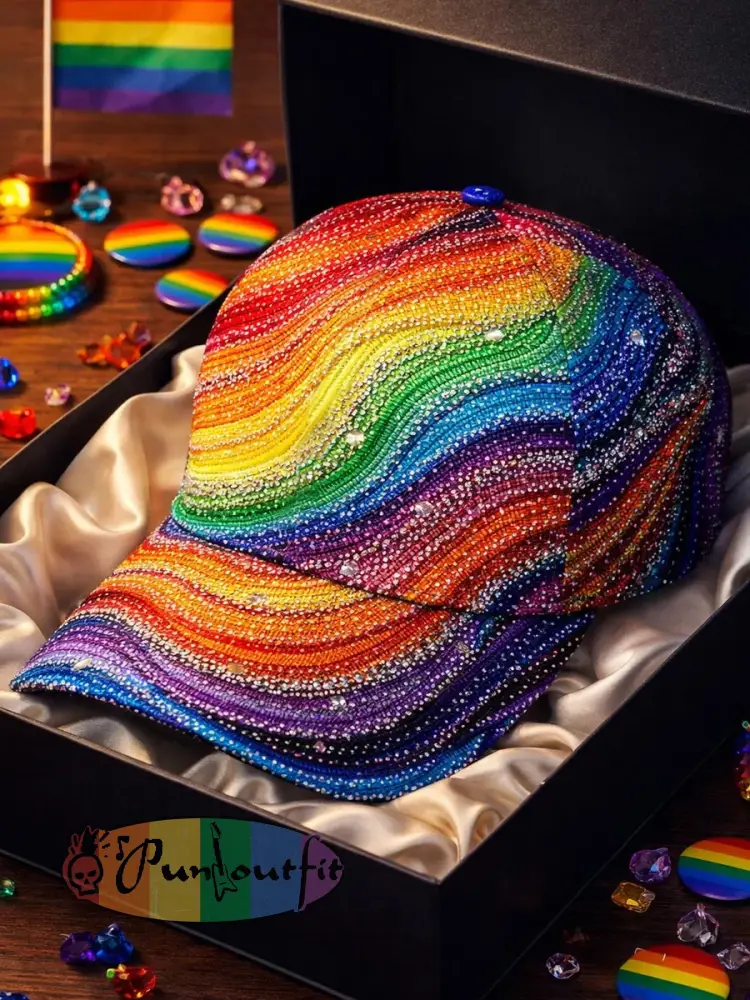 Unisex Pride Month Rainbow Print Hat - Mixed Color · ONE
