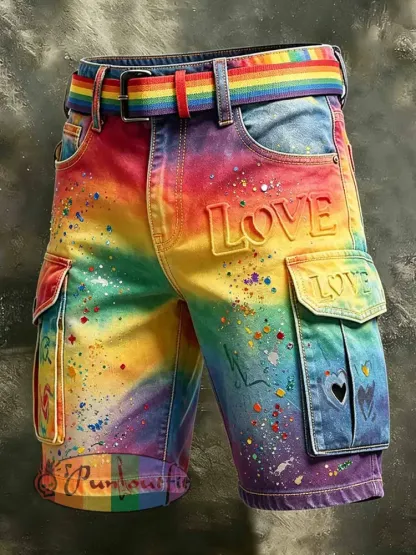 Men's Pride Month Printed Shorts