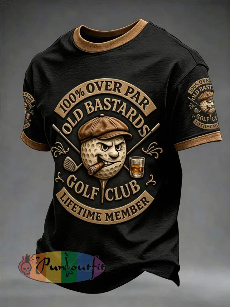 Men’s ’100% over par old bastards golf club’ T-shirts