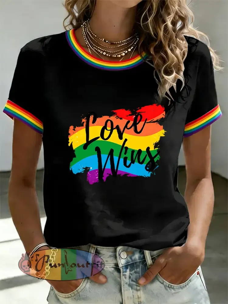Women’s Love Wins Pride Month Print Casual Tee