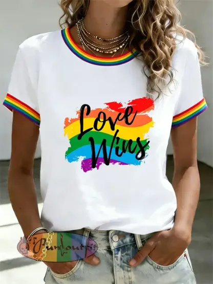 Women’s Love Wins Pride Month Print Casual Tee