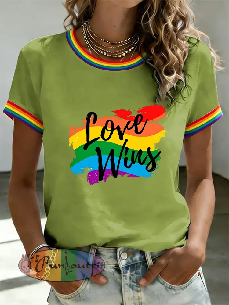 Women’s Love Wins Pride Month Print Casual Tee