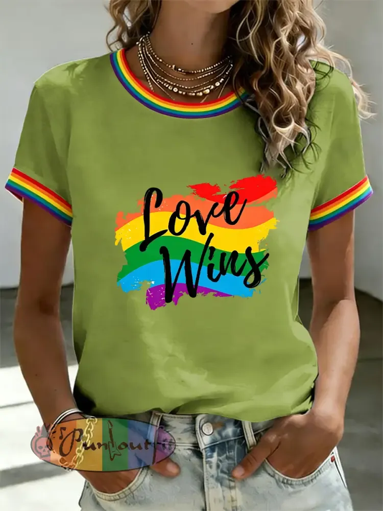 Women’s Love Wins Pride Month Print Casual Tee
