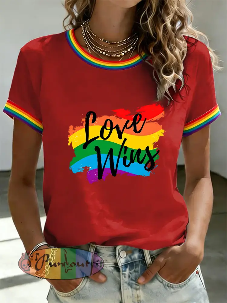 Women’s Love Wins Pride Month Print Casual Tee