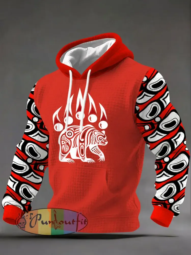 Men’s Indigenous Totem Art Casual Hoodie