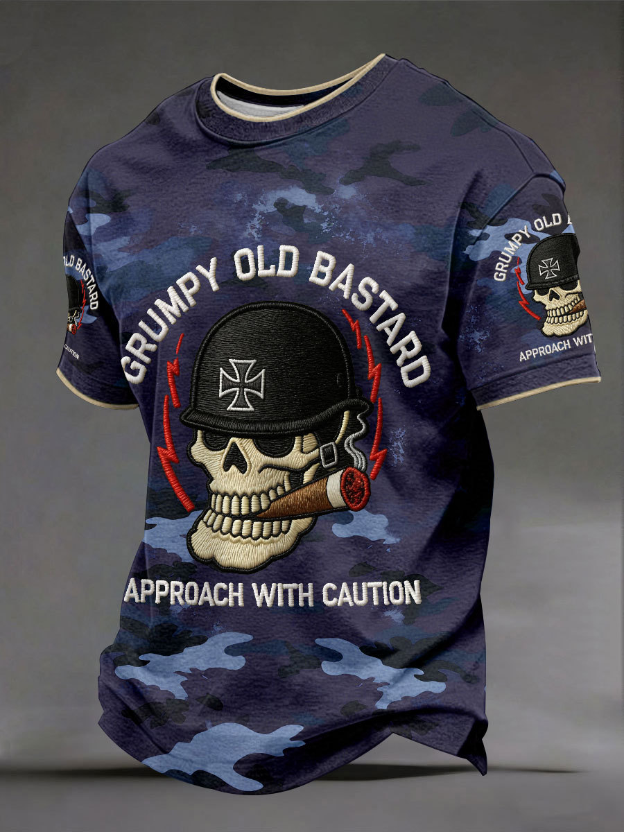 Men's 'grumpy old bastard approach with caution' T-shirts