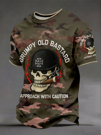 Men's 'grumpy old bastard approach with caution' T-shirts