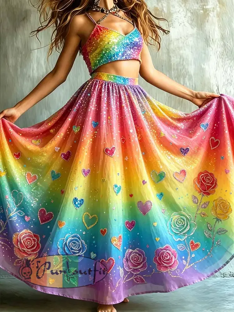 Women’s Rainbow Pride Art Print Dress