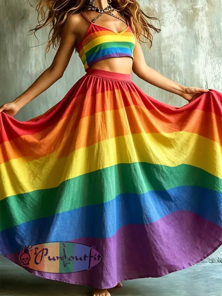 Women’s Rainbow Pride Art Print Dress