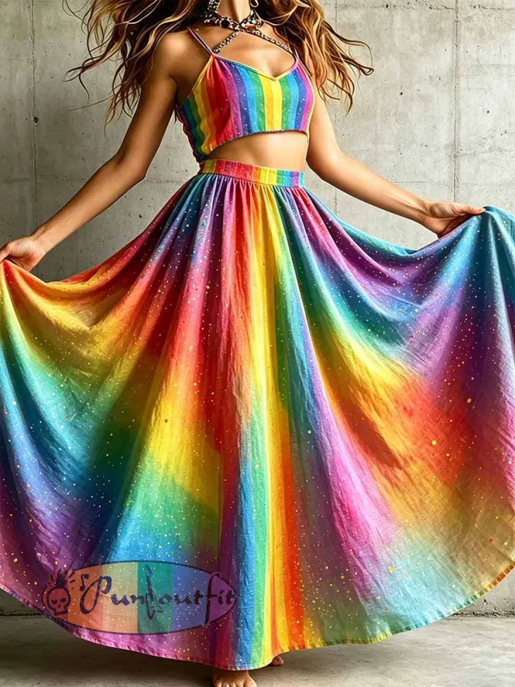 Women’s Rainbow Pride Art Print Dress
