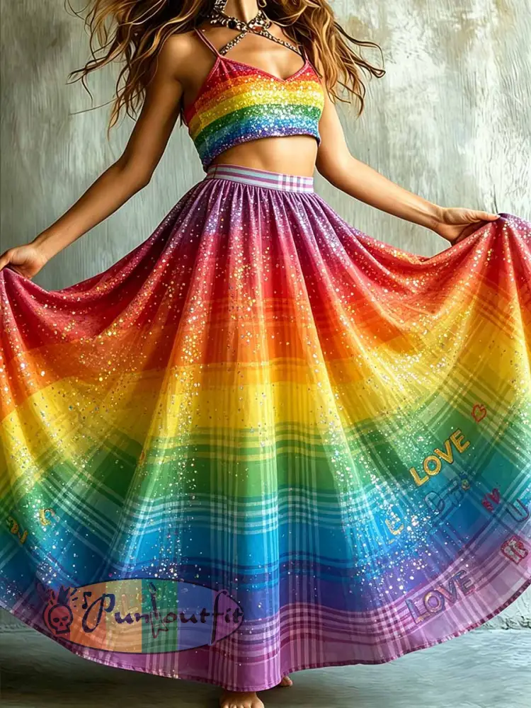 Women’s Rainbow Pride Art Print Dress