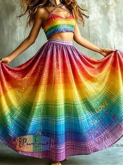 Women’s Rainbow Pride Art Print Dress