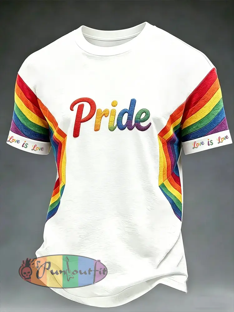 Men’s Pride Month ’Love is Love’ Printed Short Sleeve T-shirt
