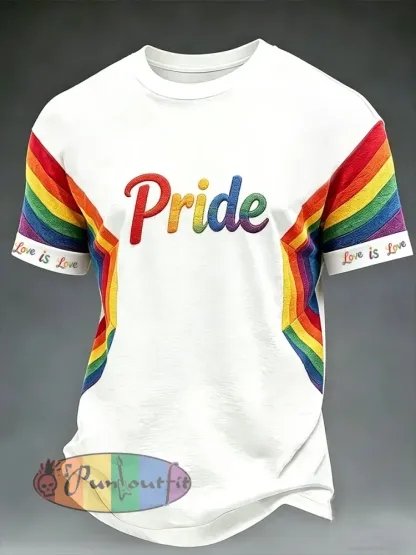 Men’s Pride Month ’Love is Love’ Printed Short Sleeve T-shirt