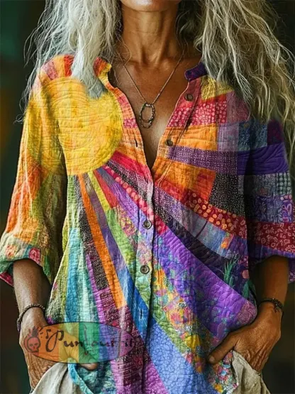 Women’s Rainbow Art Printed Shirt