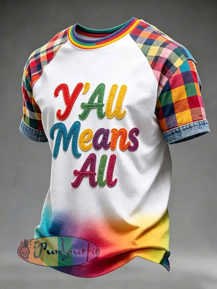Men’s Rainbow Art Print Casual T-Shirt