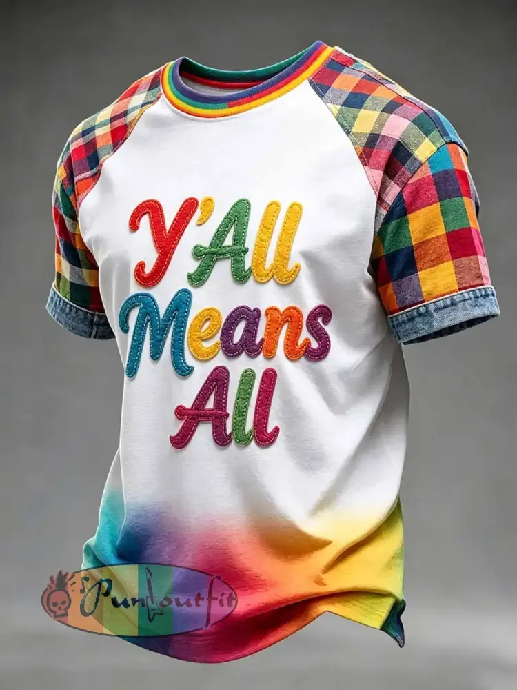 Men’s Rainbow Art Print Casual T-Shirt