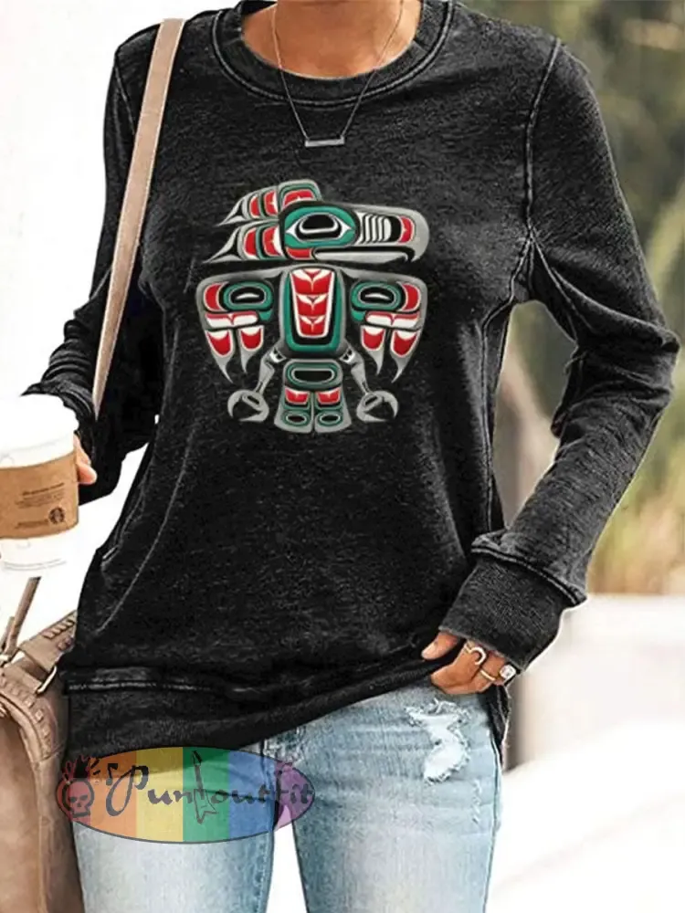 Women’s Indigenous Totem Casual Sweatshirts