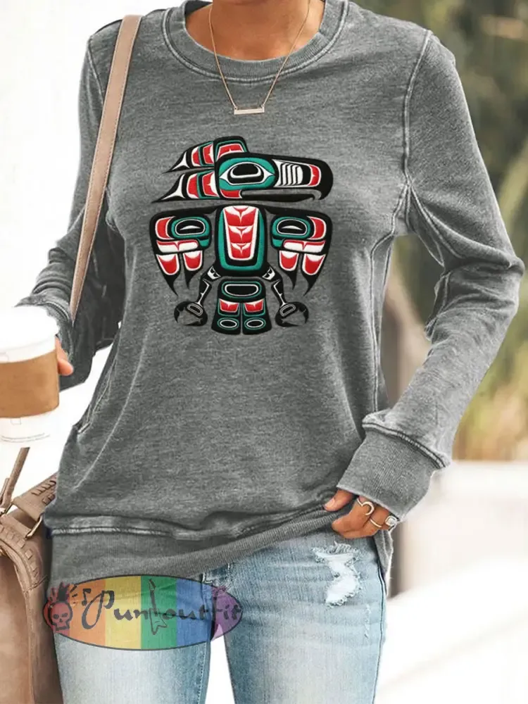 Women’s Indigenous Totem Casual Sweatshirts