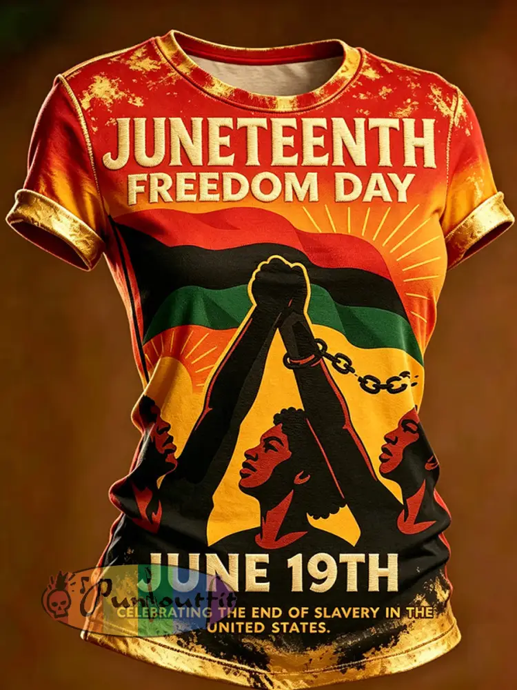 Women’s Juneteenth Freedom Day Print Casual Tee