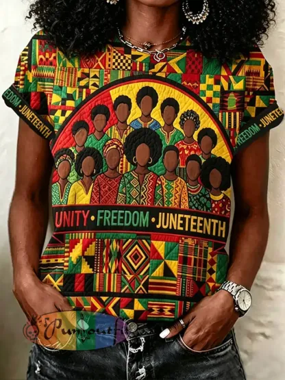Women’s Unity Freedom Juneteenth Print Casual Tee