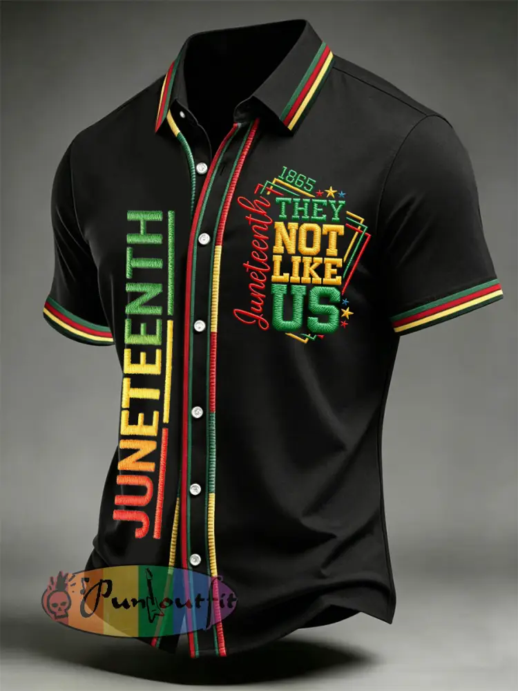 Men’s Juneteenth They Not Like Us Since 1865 Print Casual Shirt
