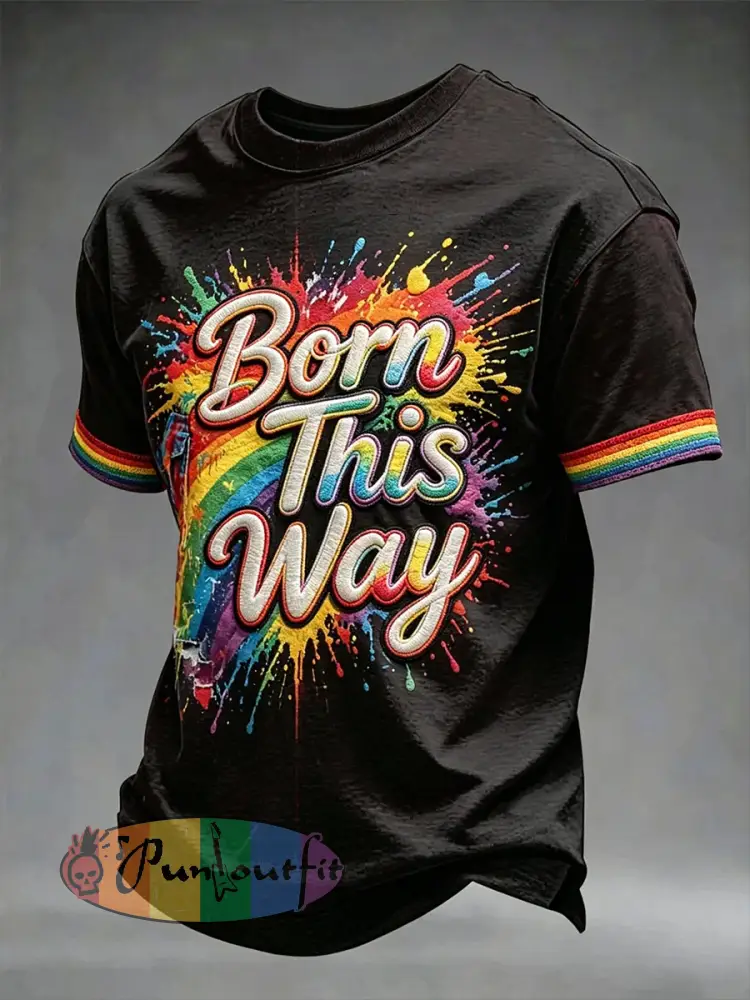 Men’s Pride Month Rainbow Art Short Sleeve T-shirt