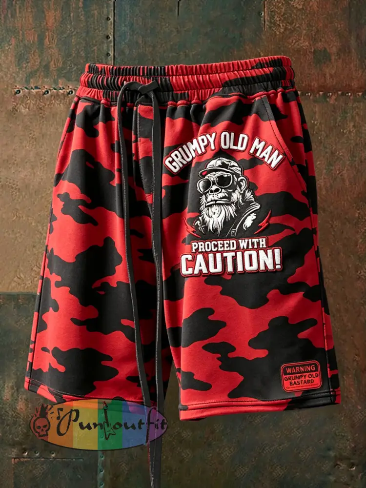 Men’s Old Fuckers Club Print Casual shorts