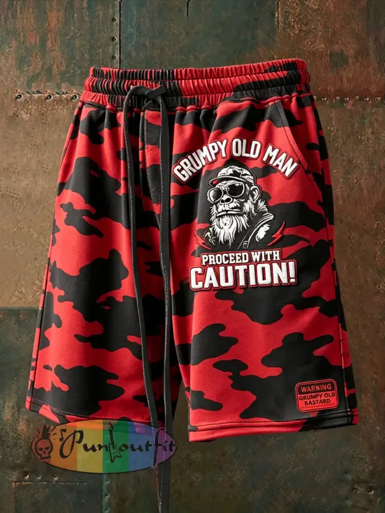 Men’s Old Fuckers Club Print Casual shorts